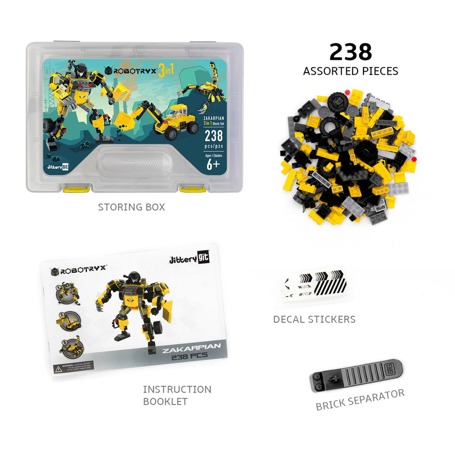 Build Your 3-in-1 Robot Kit (238 Pc) Robotryx Zakarpian – Addie