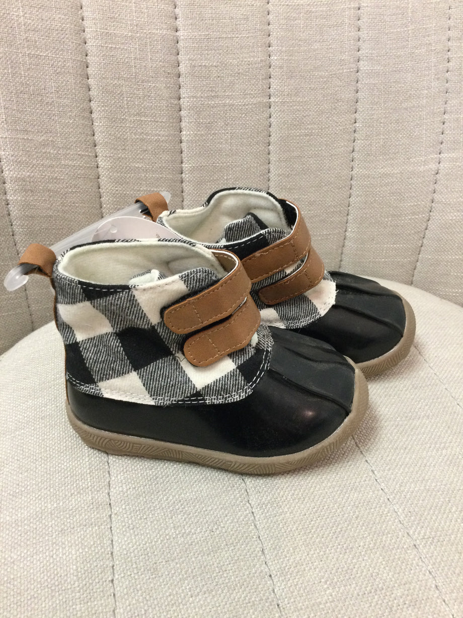 Duck Boots Black White Buffalo Check – Addie Lou Blu